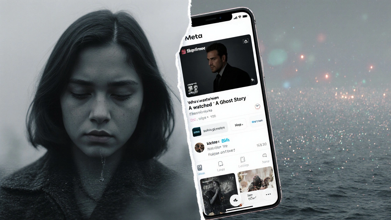 A silent film moment contrasted with targeted ads reaching viewers of similar arthouse films.