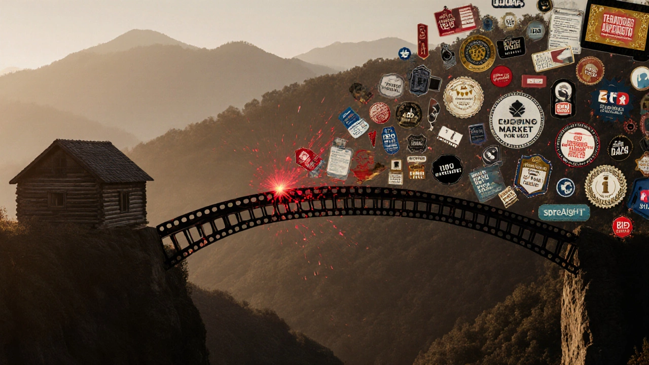 Film reel becoming a bridge from rural setting to international market.