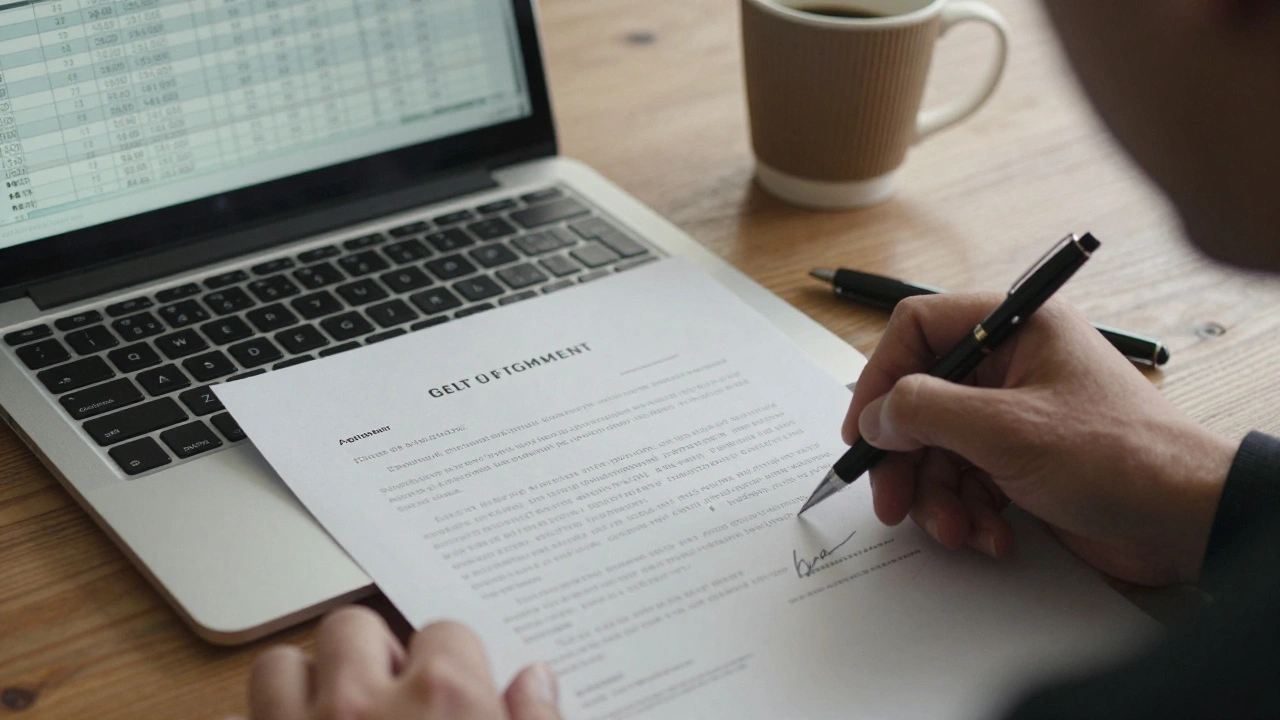 Handwritten payment agreement signed by filmmaker and sound recordist.