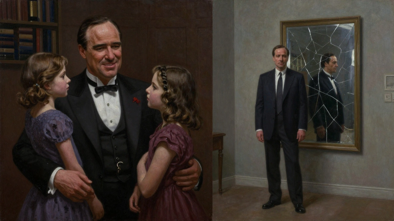 Michael Corleone split between his hopeful past and isolated present.