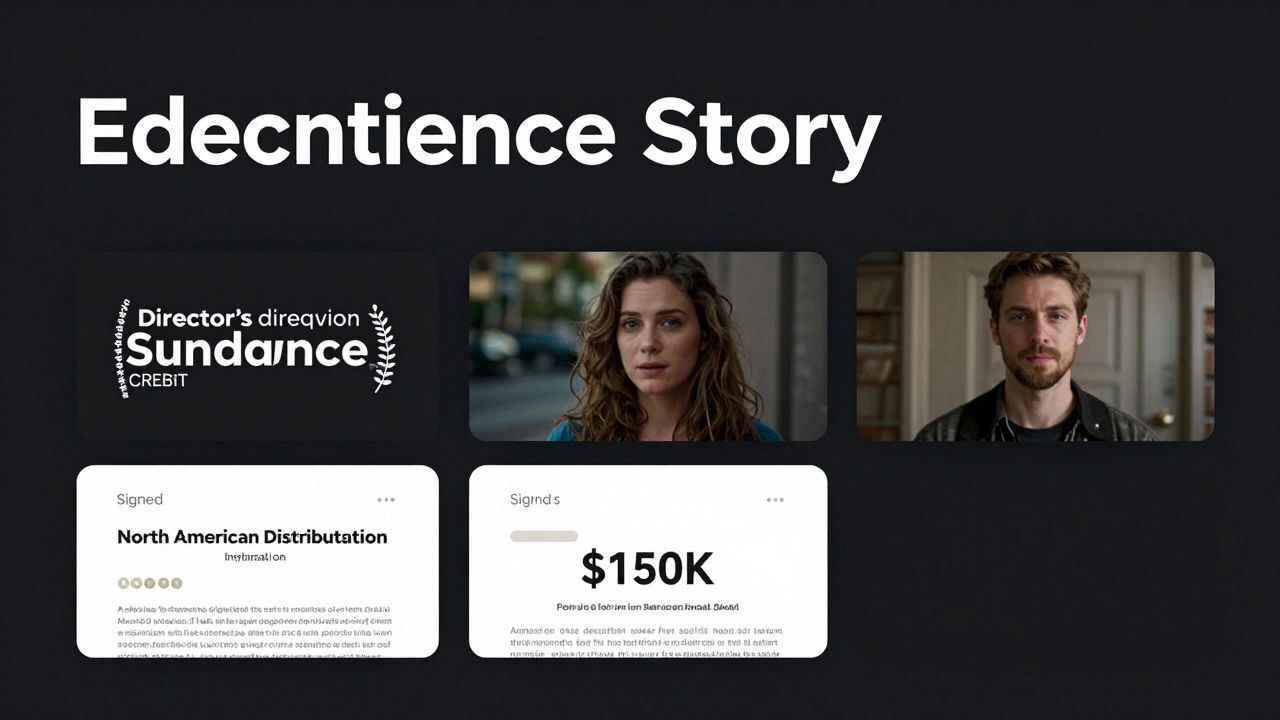 Pitch deck showing director credits, actor social proof, and signed distribution letter.