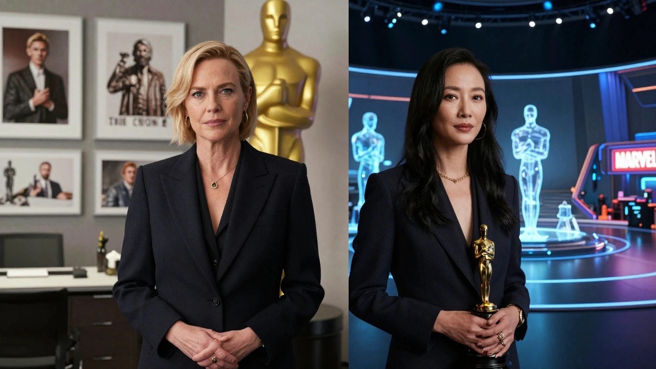 Two award-winning directors work in contrasting worlds: one in a Netflix office, the other on a Marvel soundstage.