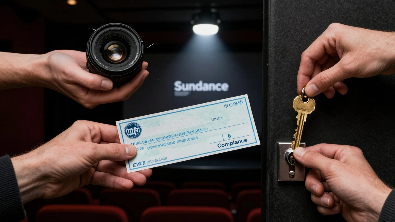 Three hands symbolizing fair pay, equipment damage, and compliance with union rules.