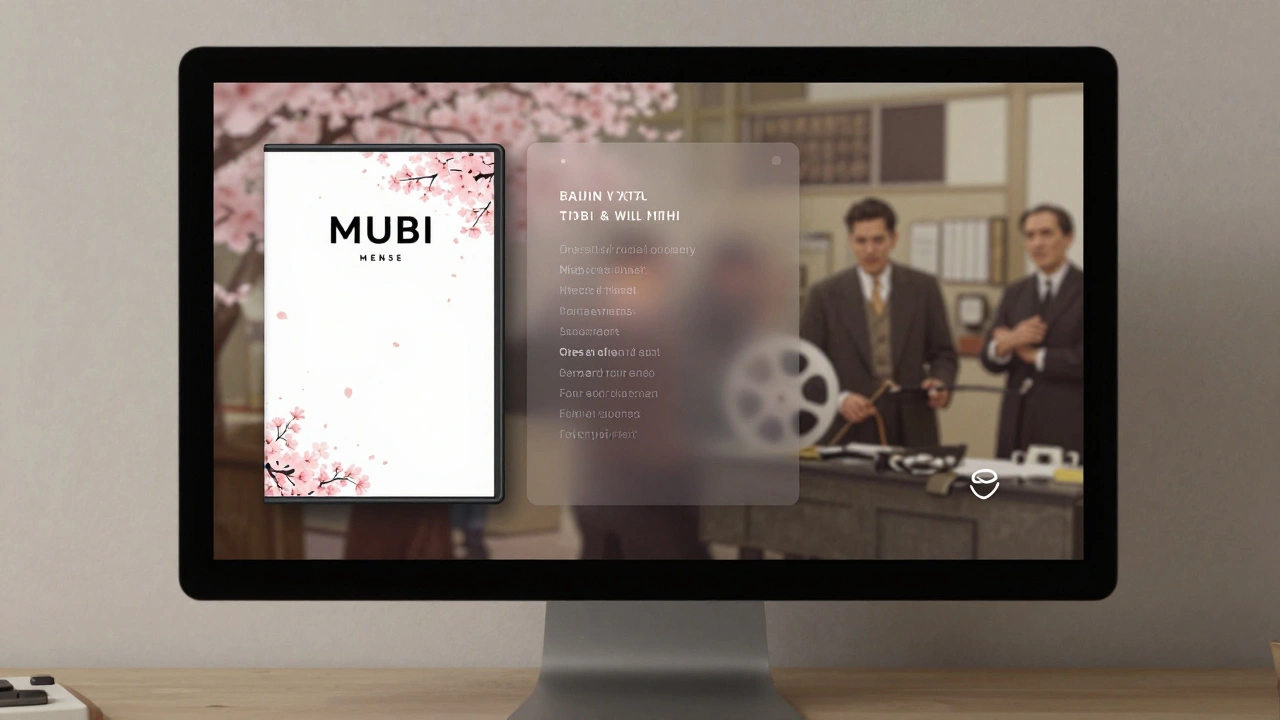 A digital film platform interface displaying curated silent cinema with embedded liner notes and subtle animation.