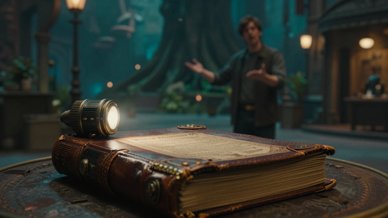 A detailed film set for a spin-off series focusing on expanded lore and side characters.