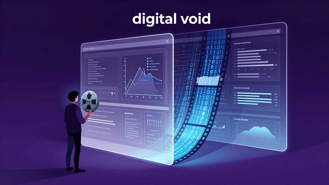 A filmmaker's art being converted into digital data by a streaming interface.