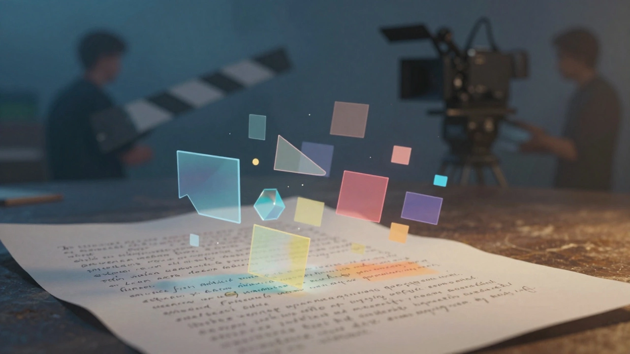 Abstract art showing script turning into visuals