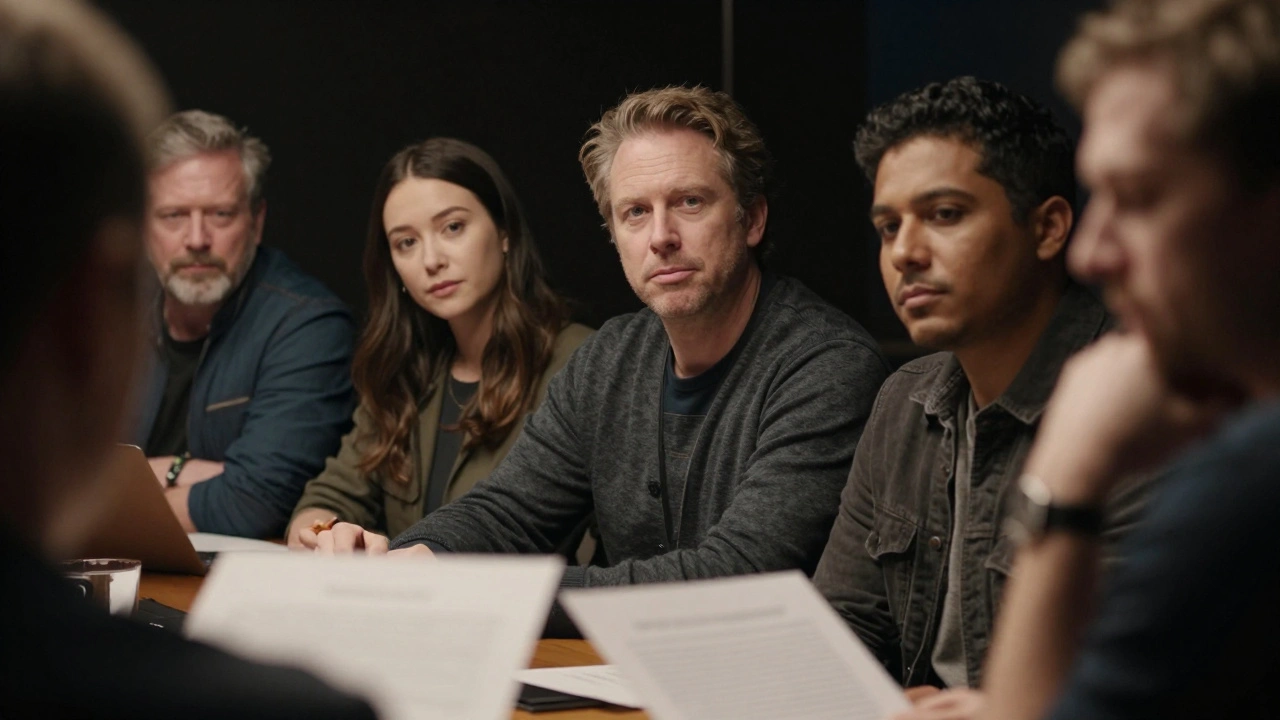Close-up of diverse writers in an intimate, trusting meeting environment.
