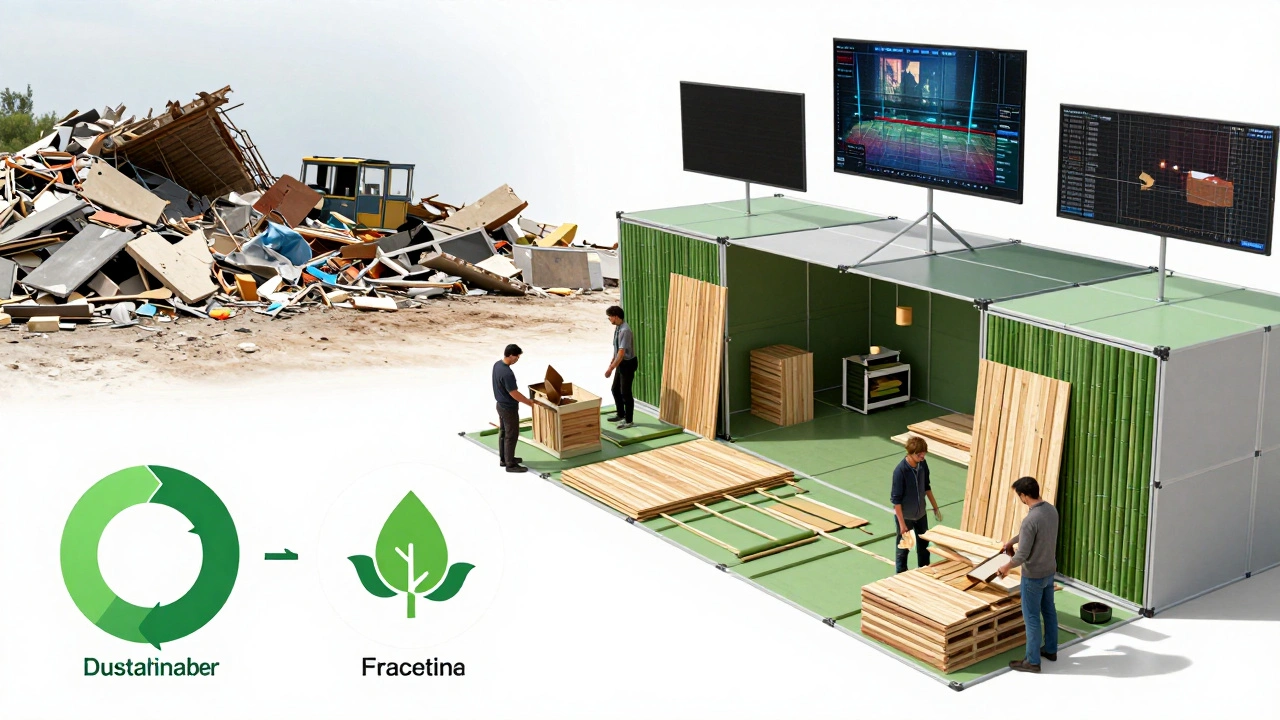 Comparison of traditional demolition versus sustainable modular set reuse