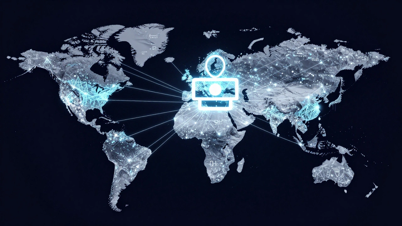 Conceptual digital map showing global connections between filmmakers and festivals.