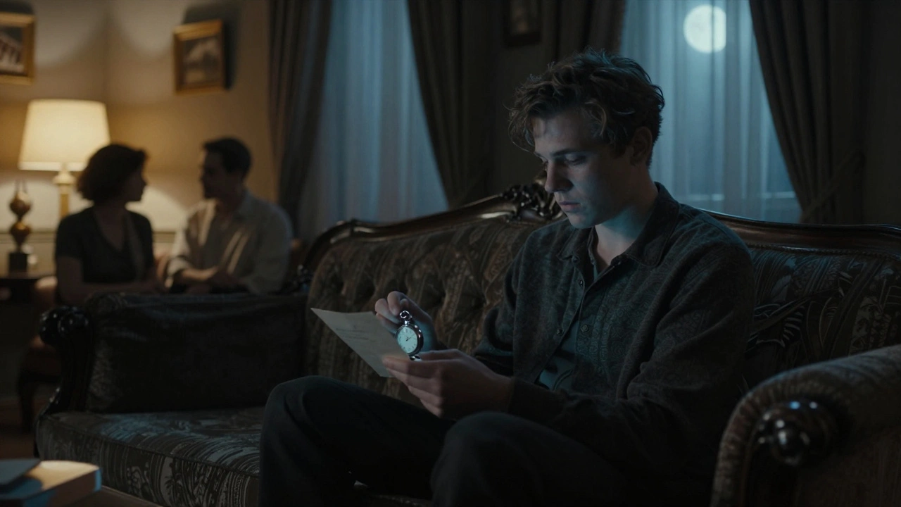Contemplative young man in a shadowy room reflecting on identity and acceptance