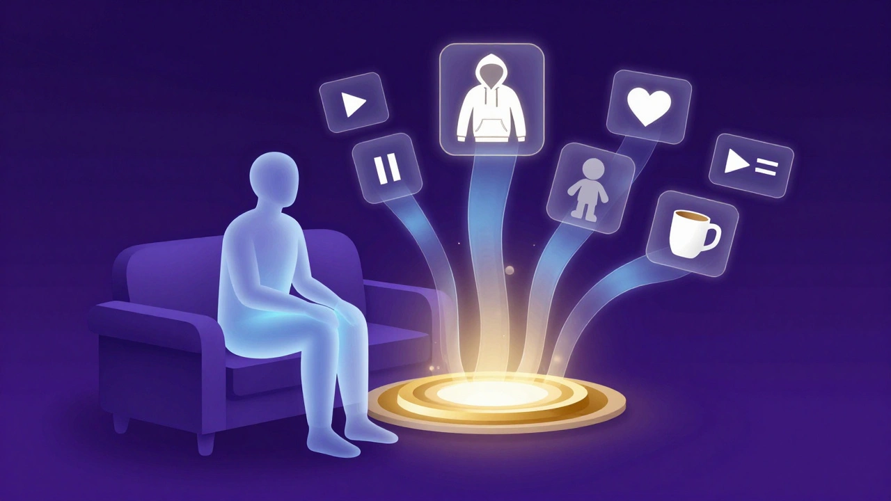 Data visualization showing viewer habits transforming into physical products
