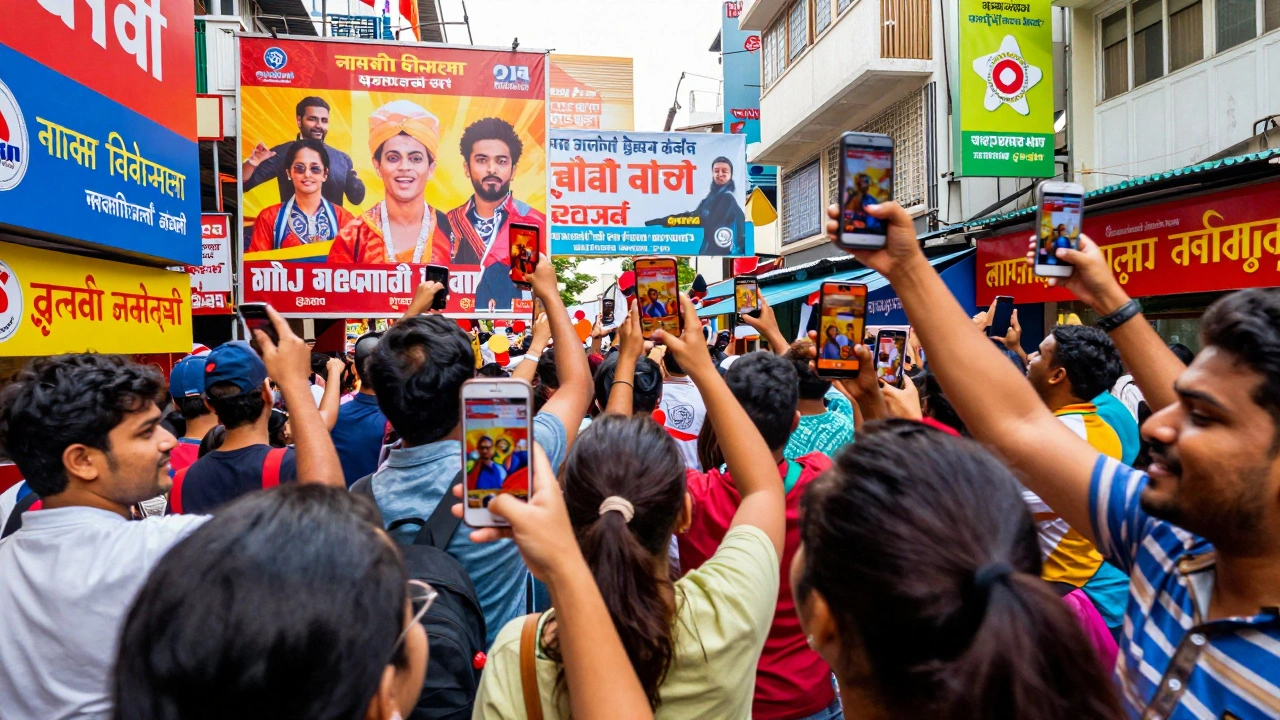 Fans celebrating localized movie marketing in city