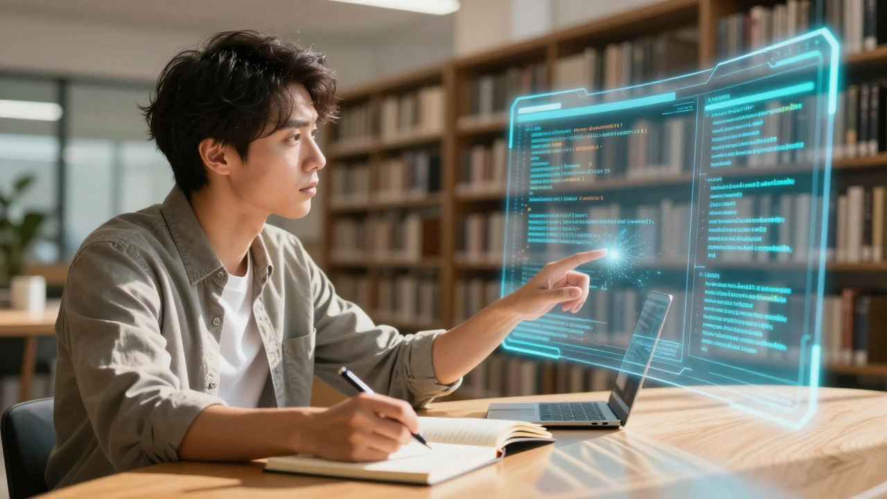 Human critic merging with AI holographic interface