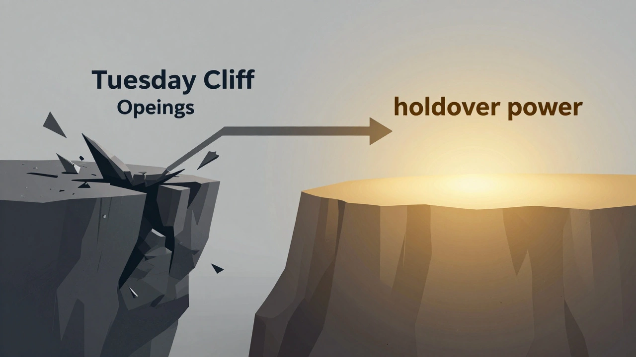 Conceptual art showing a shift from volatile cliffs to stable plateaus