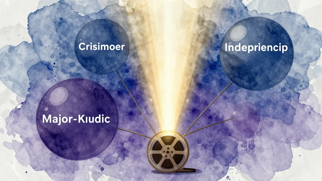 Abstract art showing a film reel connecting to larger media networks