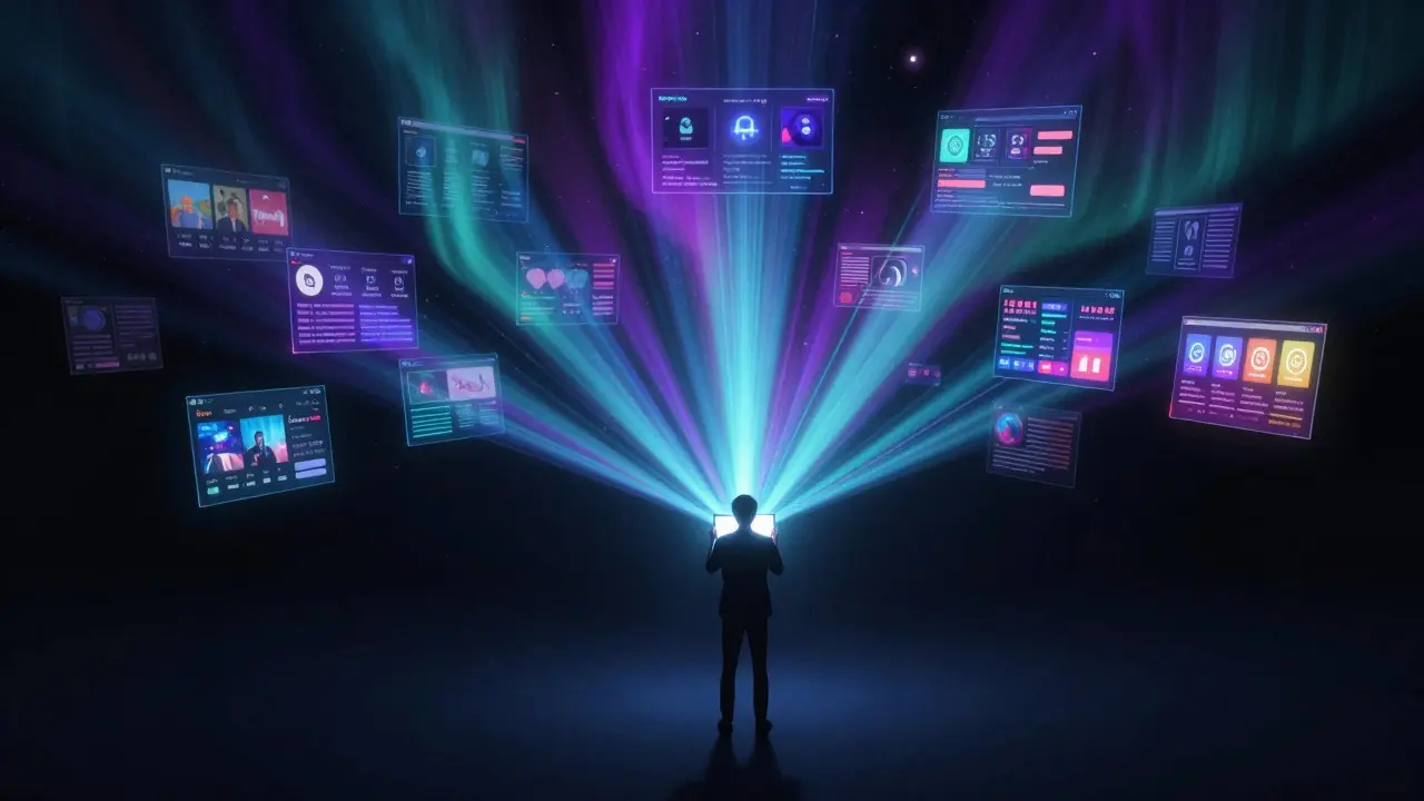 Artist illustration of a filmmaker connecting to digital audiences