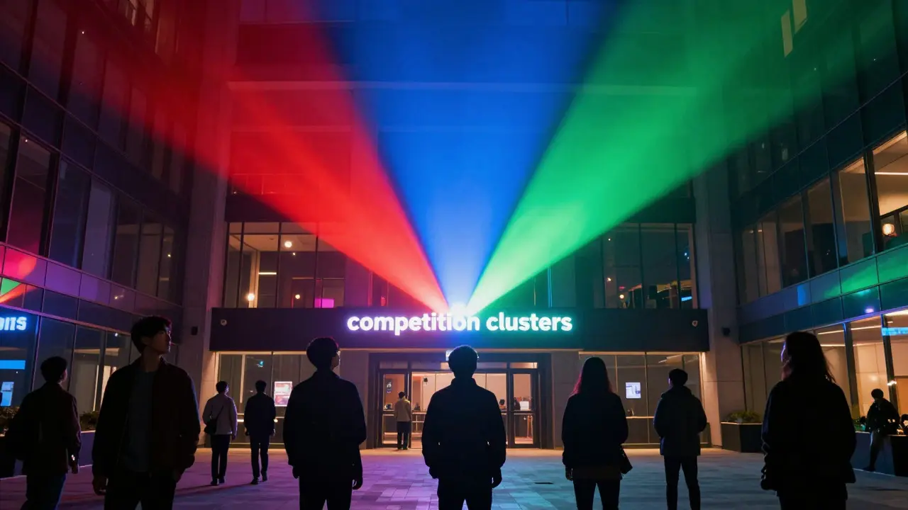 Competition Clusters: How Wide Releases Split Box Office and Screens