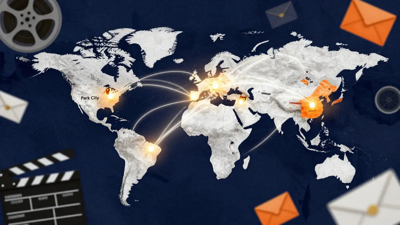 Conceptual map showing connections between major international film festivals