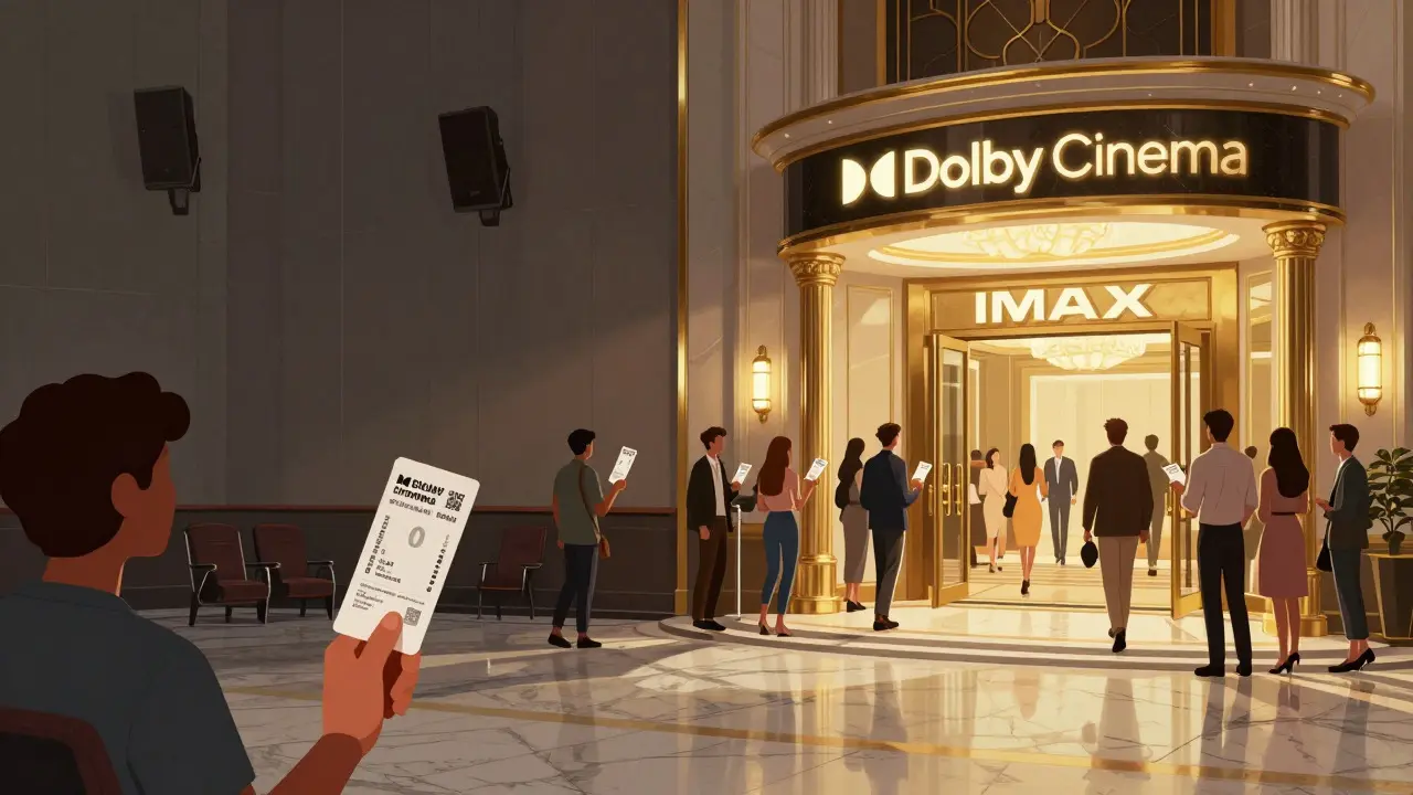 Contrast between a standard movie lobby and a luxury premium cinema entrance