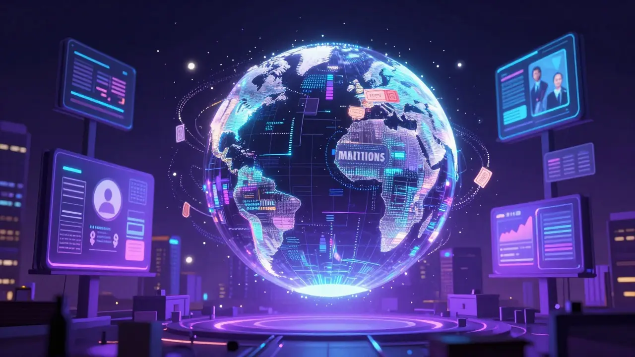 Glowing digital globe representing global film marketing costs