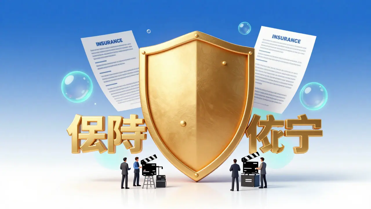 Illustration of a shield protecting a film set from risks