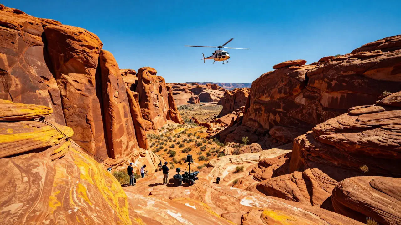 Red rock canyons in Utah used as a filming location for sci-fi movies