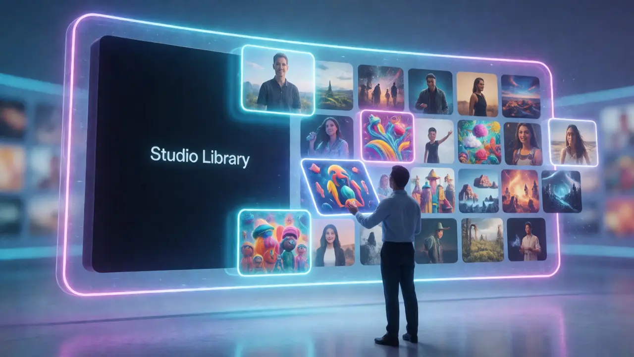 A curator selecting diverse content from a digital mosaic