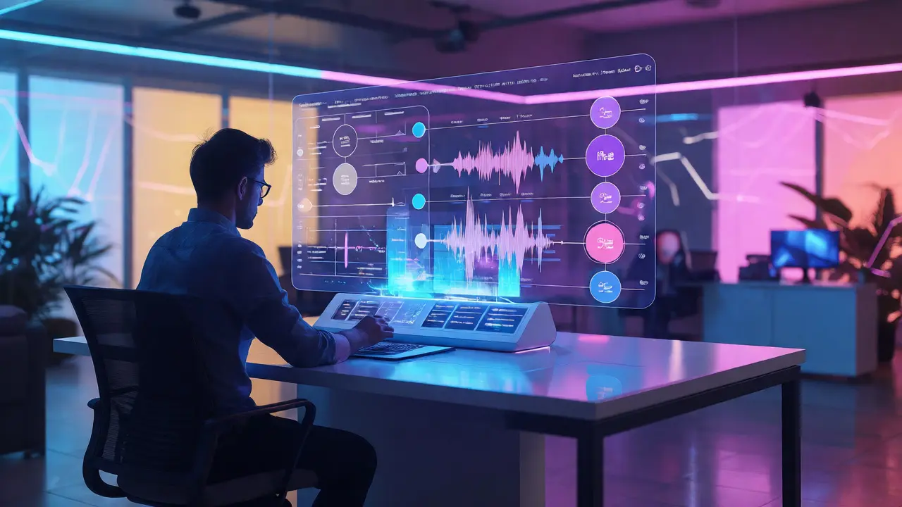 Filmmaker using holographic AI tools for multilingual audio localization
