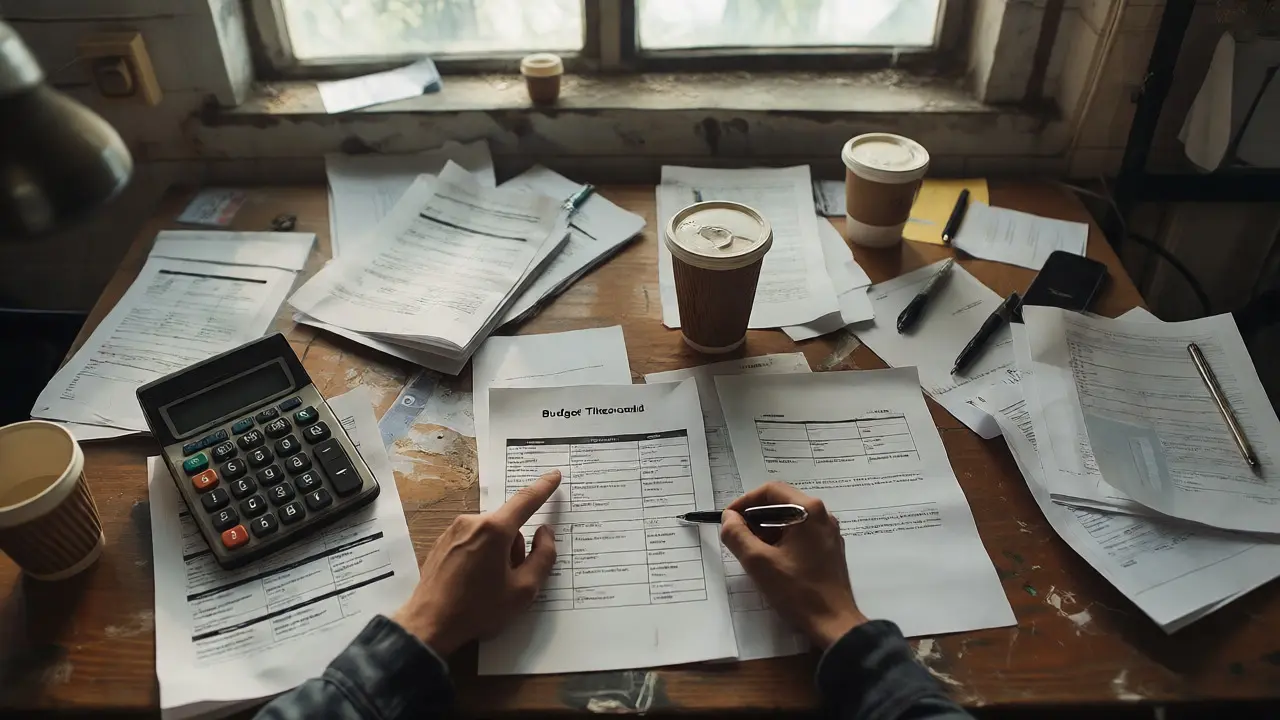 Hands signing contracts amidst scattered production paperwork