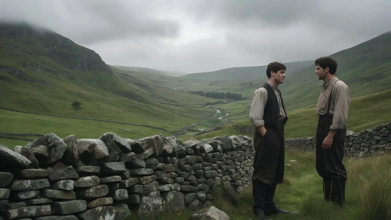 Two men connecting amidst the rugged Yorkshire countryside.