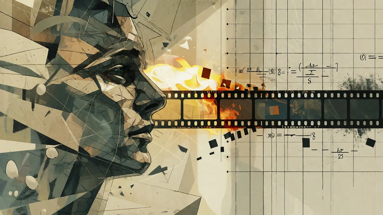 Artistic split between human emotion and algorithmic grids