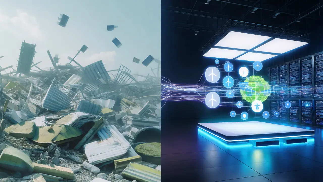 Conceptual transition from physical set waste to sustainable digital production