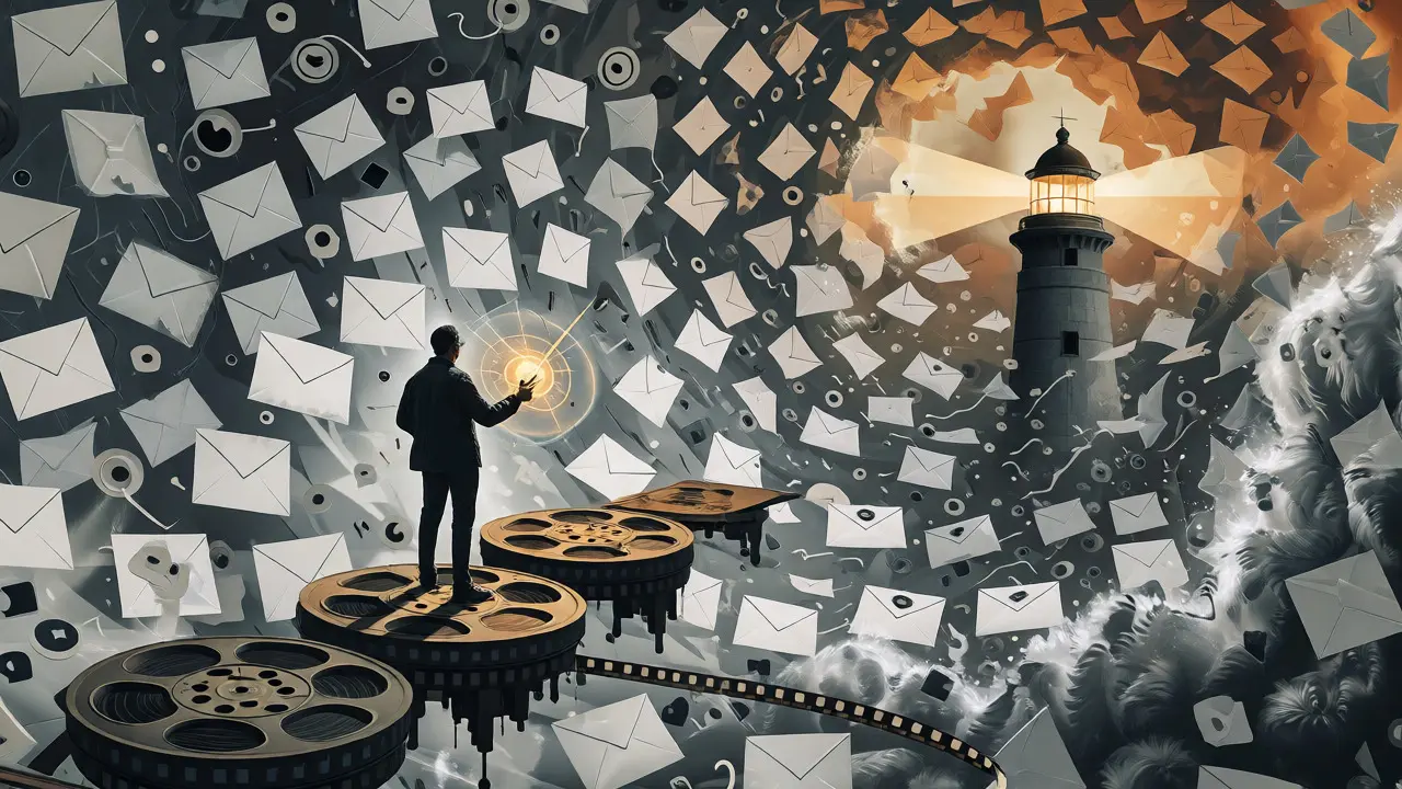 Filmmaker navigating a storm of submissions toward a prestigious festival beacon.